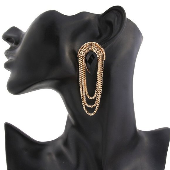 Big Earrings Women Stud Geometric Bohemian Hoop Drop Cute Trendy Jewelry - Picture 5 of 5